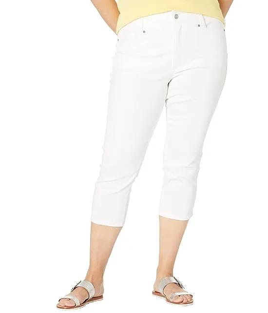 Plus Size High-Rise Ami Capris in Optic White