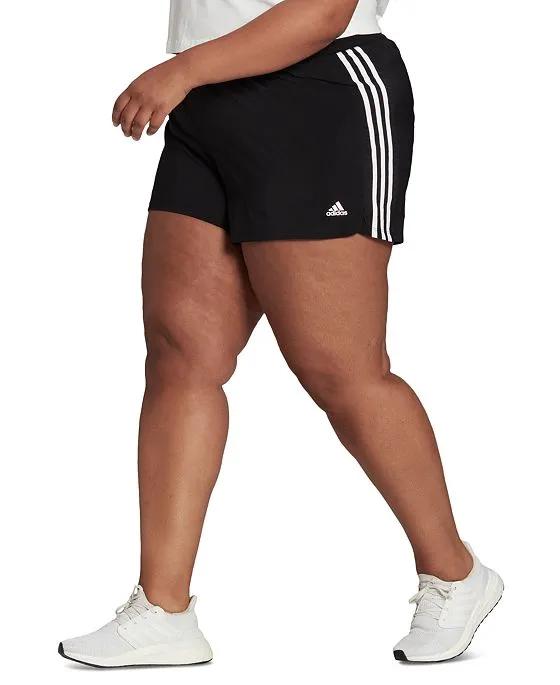 Plus Size Pacer 3-Stripes Woven Shorts 