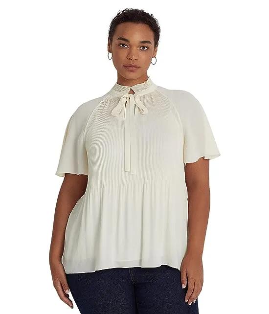 Plus Size Pleated Georgette Top