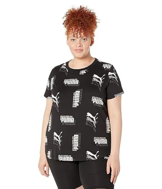 Plus Size Power All Over Print Tee