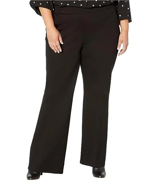 Plus Size Pull-On Flare Leg Trousers