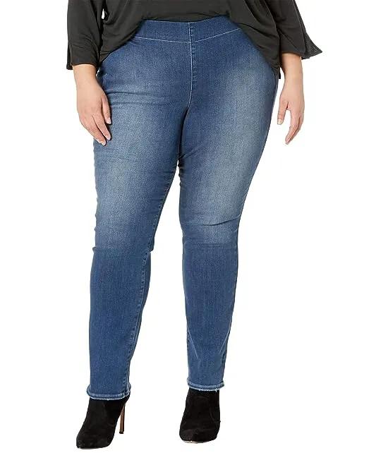 Plus Size Pull-On Straight Jeans in Clean Enchantment