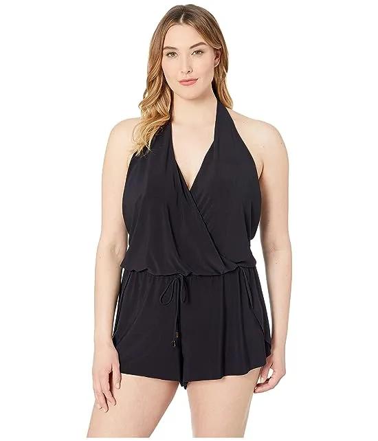 Plus Size Solid Bianca Romper One-Piece