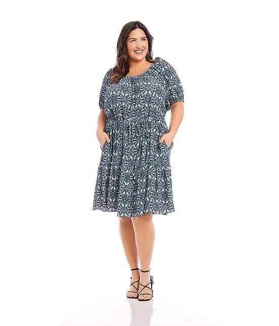 Plus Size Tiered Short Dress