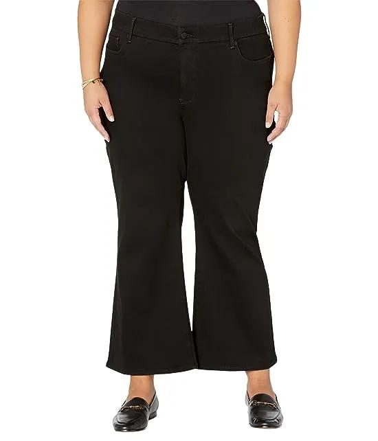 Plus Size Waist Match Relaxed Flare in Black Rinse
