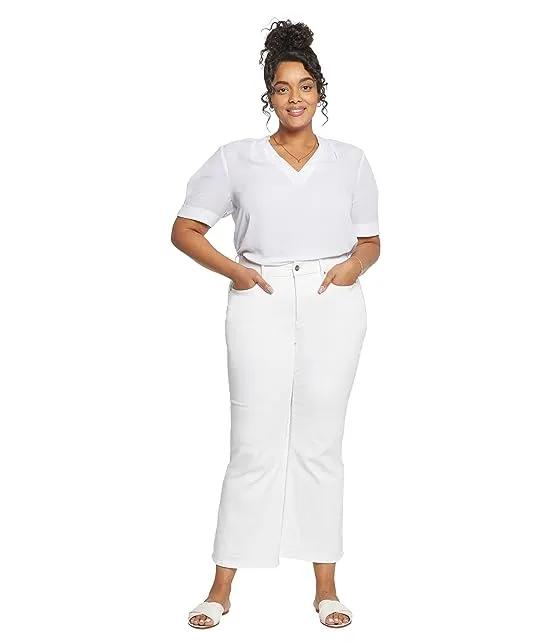 Plus Size Waist Match Relaxed Flare in Optic White
