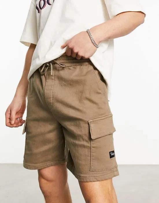 pocket cargo short in camel
