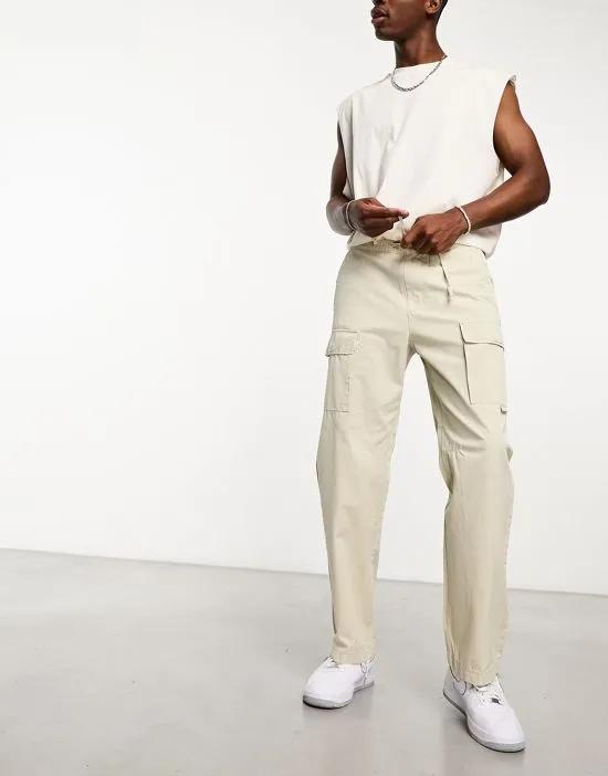 poplin front pocket cargo in ecru