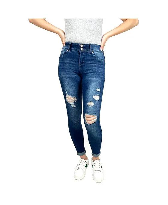 Postpartum Destructed Rolled Cuff Skinny Jean