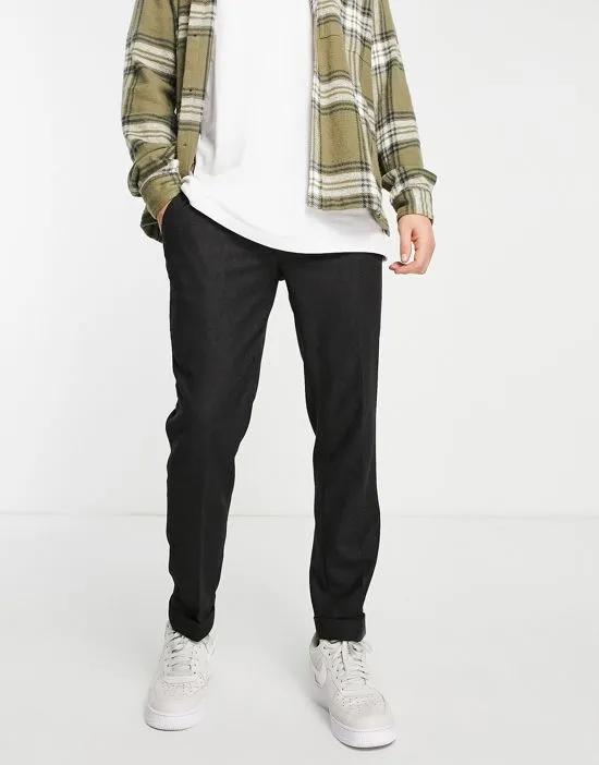 Premium wool mix slim pants in gray