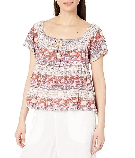 Print Mix Swing Tiered Top