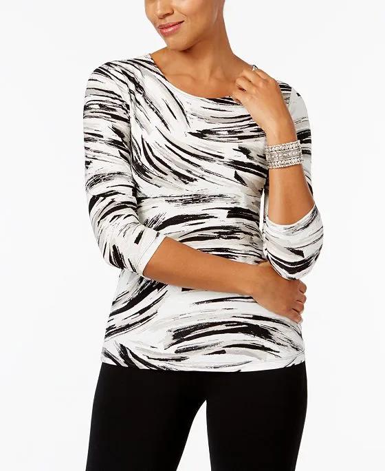 Printed Jacquard Top, In Regular and Petite, Created for Macy's