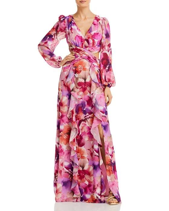 Printed Long Sleeve Gown - 100% Exclusive  
