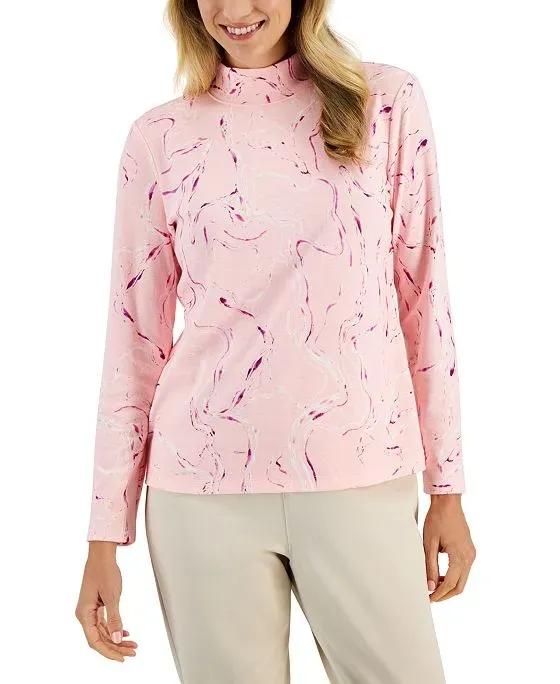 Printed Mock-Neck Top, Created for Macy's