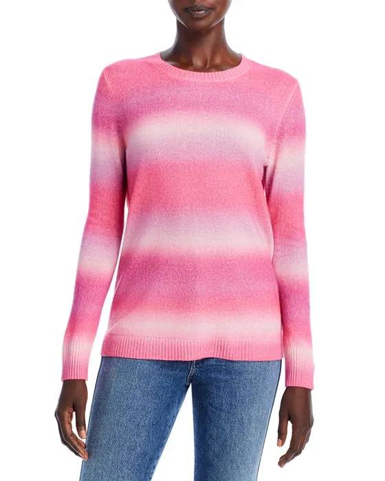 Printed Ombre Stripe Long Sleeve Cashmere Sweater - 100% Exclusive