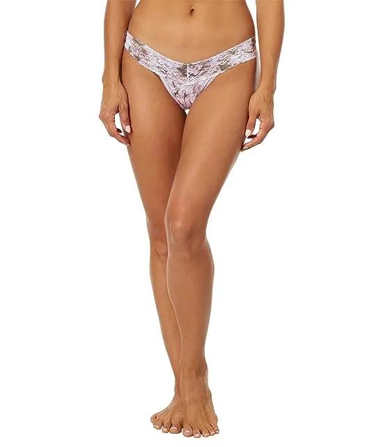Printed Signature Lace Low Rise Thong