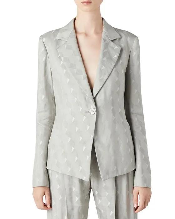 Printed Tie Back Blazer