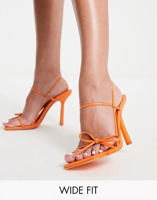 Public Desire Exclusive Wide Fit Giselle bow front strappy sandals in orange