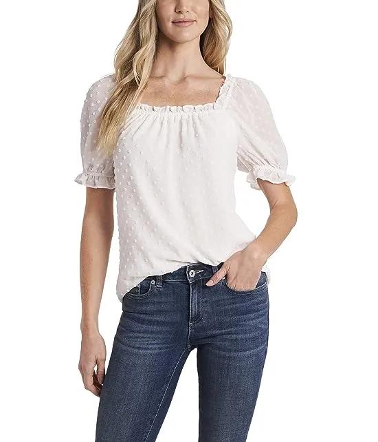 Puff Sleeve Square Neck Blouse