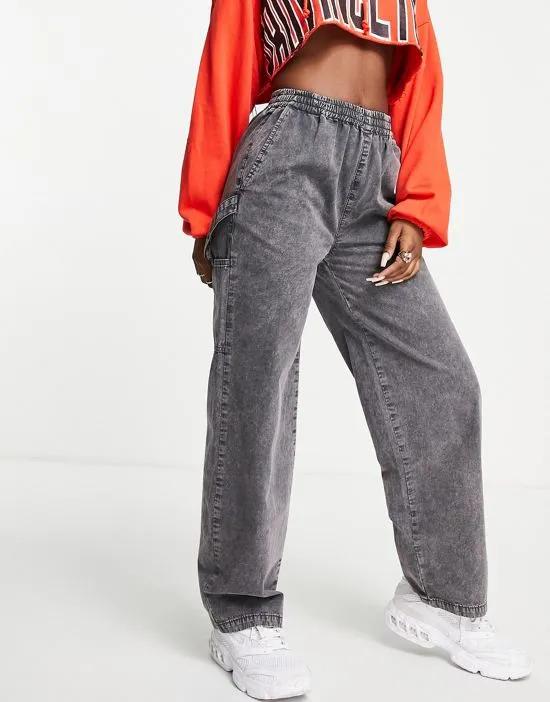 pull on pants with hammer loop in charcoal