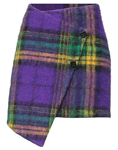 Purple Boiled wool Mini skirt