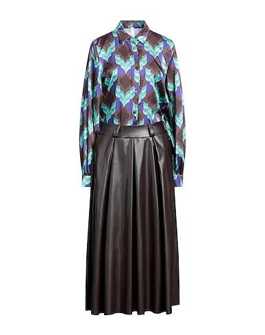Purple Cotton twill Midi dress