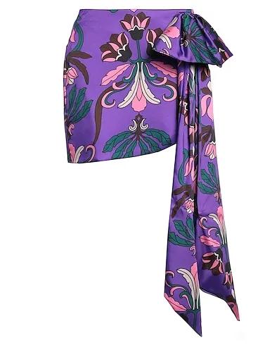 Purple Cotton twill Mini skirt