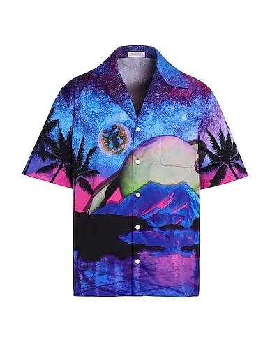 Purple Cotton twill Patterned shirt