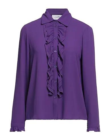 Purple Crêpe Solid color shirts & blouses