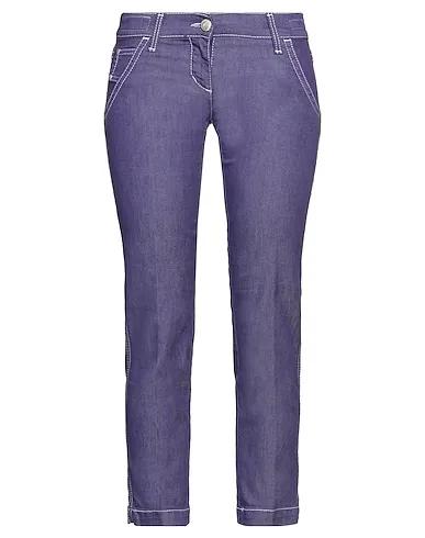Purple Denim Cropped pants & culottes