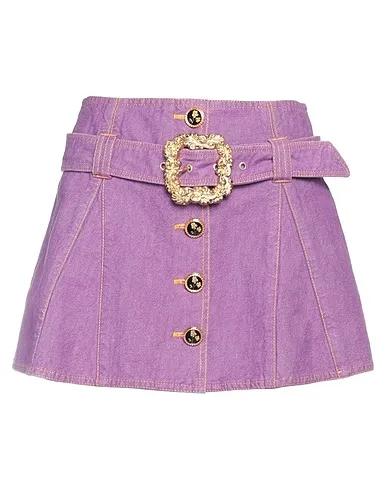 Purple Gabardine Mini skirt