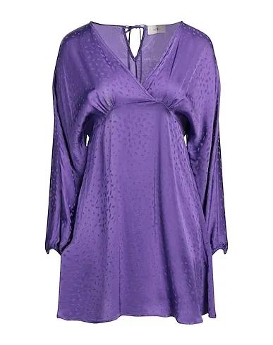 Purple Jacquard Short dress