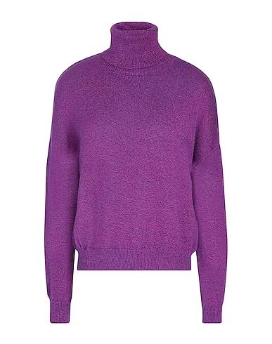 Purple Knitted Turtleneck KNIT RELAXED FIT ROLL-NECK
