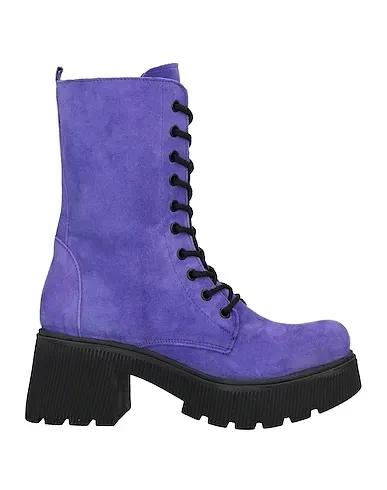 Purple Leather Ankle boot