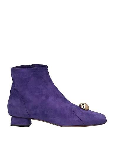 Purple Leather Ankle boot