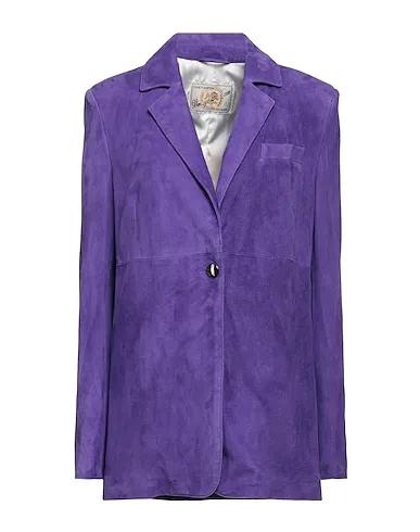 Purple Leather Blazer