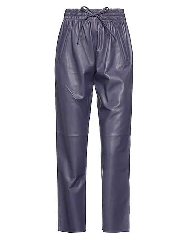 Purple Leather Casual pants