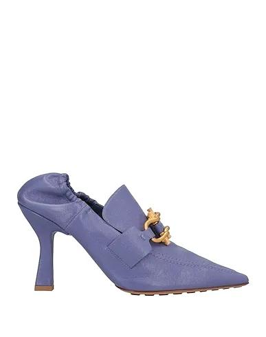 Purple Leather Loafers