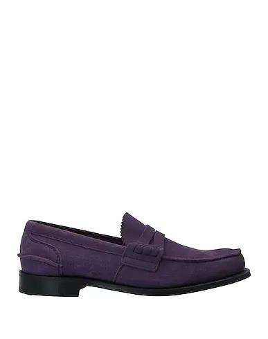 Purple Leather Loafers