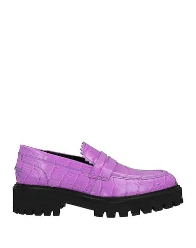 Purple Leather Loafers
