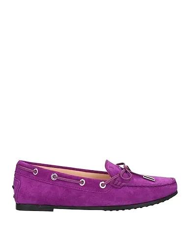 Purple Leather Loafers