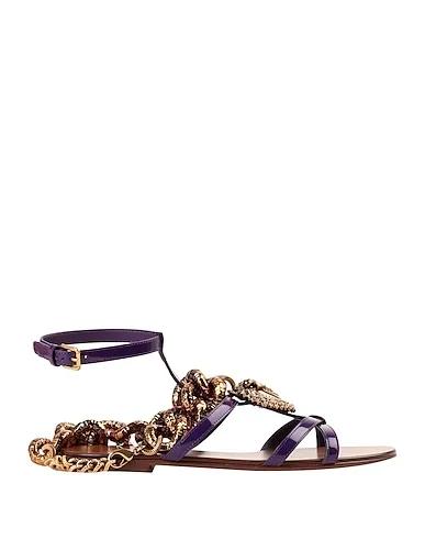 Purple Leather Sandals