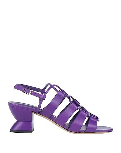 Purple Leather Sandals