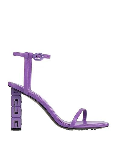 Purple Leather Sandals