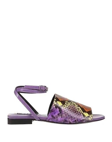 Purple Leather Sandals