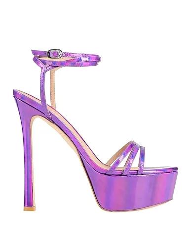 Purple Leather Sandals
