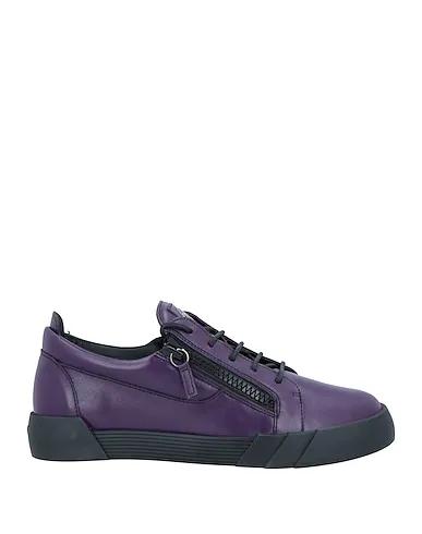 Purple Leather Sneakers