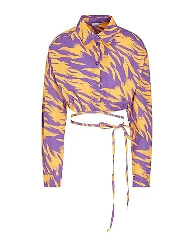Purple Patterned shirts & blouses PRINTED CROP SHIRT
