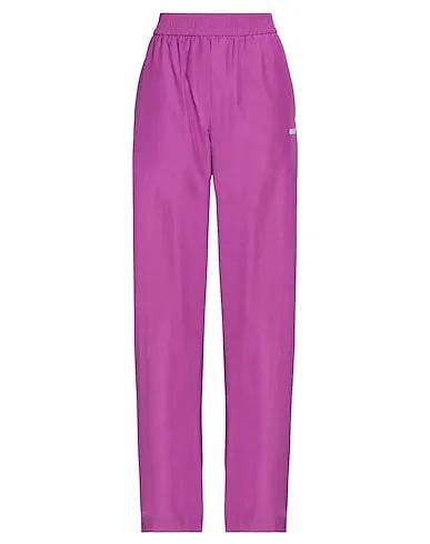 Purple Plain weave Casual pants