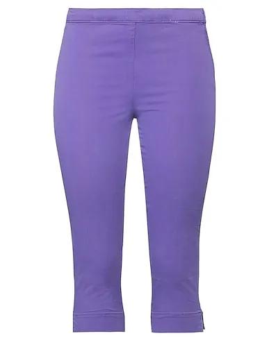 Purple Plain weave Cropped pants & culottes